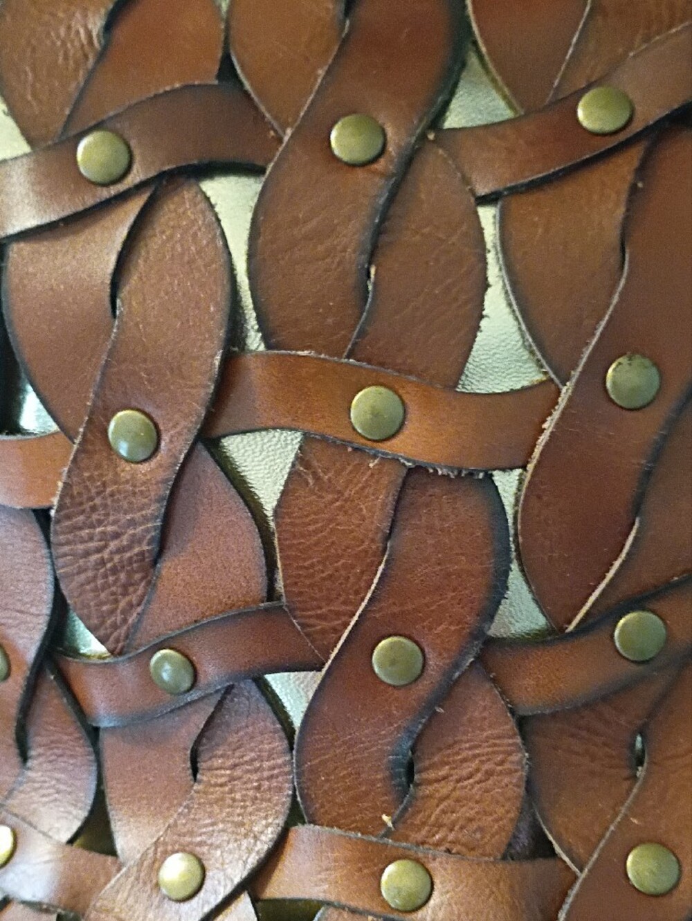 Patricia Nash Twisted Braid Mizzana Toast Brown Italian Leather Tassel Tote - Picture 5 of 15